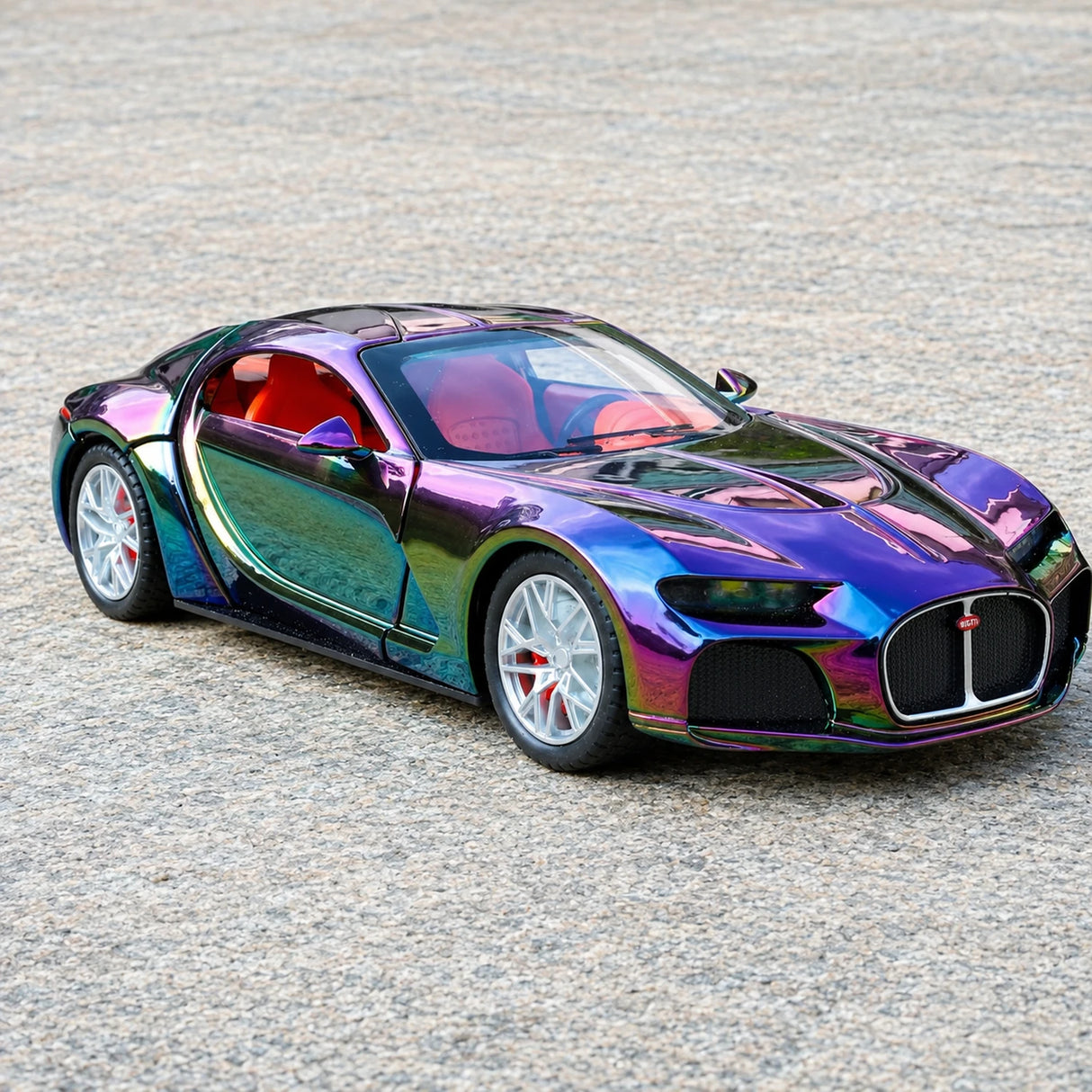 [TOY] 1:24 Bugatti 2024 Tourbillon viola Gradient modellino di auto Die-Cast
