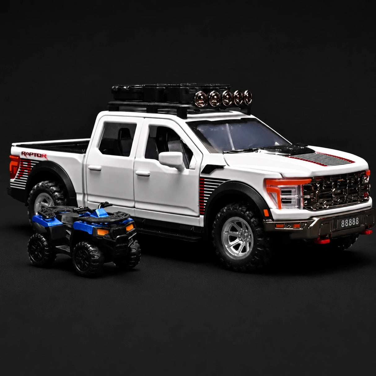 [TOY] 1:24 Ford 2021 F-150 Raptor blanc voiture miniature Die-Cast