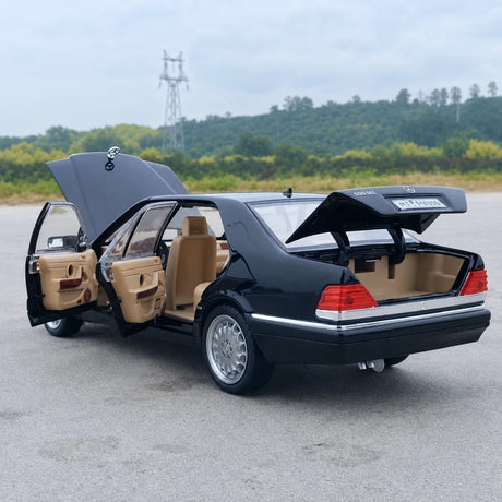 [TOY] 1:24 Mercedes-Benz 1991 600 SEL Black Model Car Die-Cast