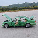 [TOY] 1:24 Mercedes-Benz 1991 600 SEL Green Model Car Die-Cast