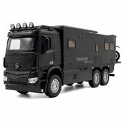 Mercedes-Arocs 2022 Nomadism Navigator F II الأسود 1:24 – مجسم سيارة معدني للعرض