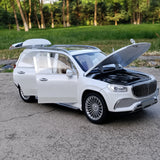 Mercedes-Maybach 2021 GLS600 Mustavalkoinen 1:24 – Valuvalettu näyttömalli