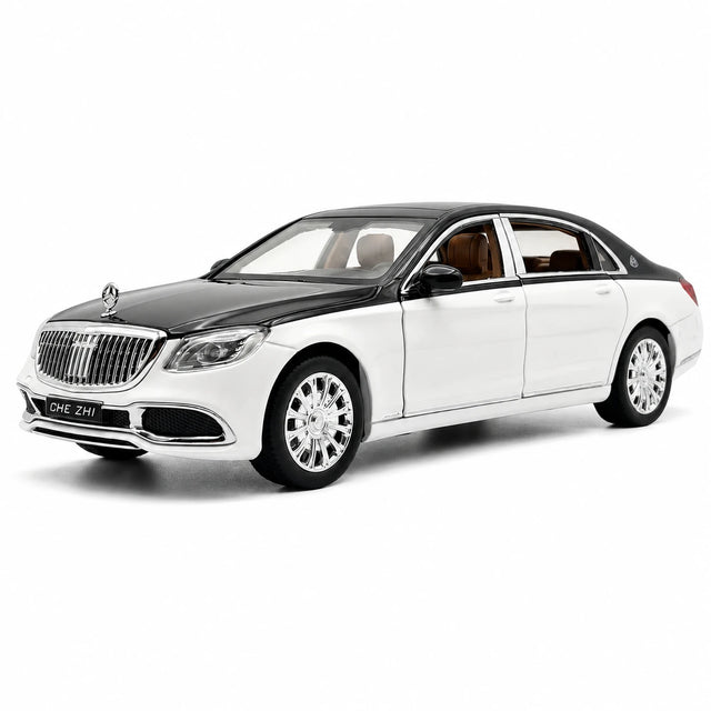 [TOY] 1:24 Mercedes-Maybach 2023 S600 Black White Model Car Die-Cast