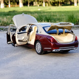 Mercedes-Maybach 2023 S600 ذهبي أحمر 1:24 – نموذج عرض معدني مصبوب