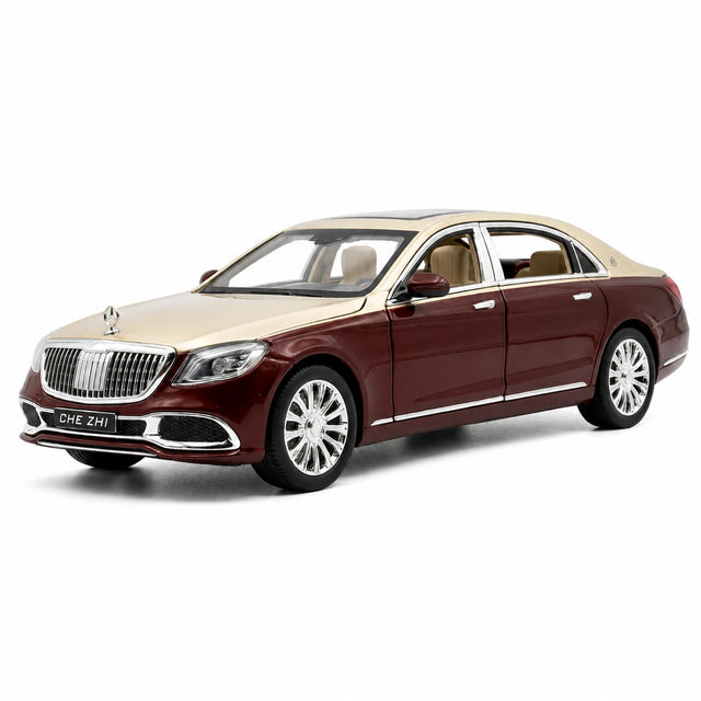 Mercedes-Maybach 2023 S600 ذهبي أحمر 1:24 – نموذج عرض معدني مصبوب