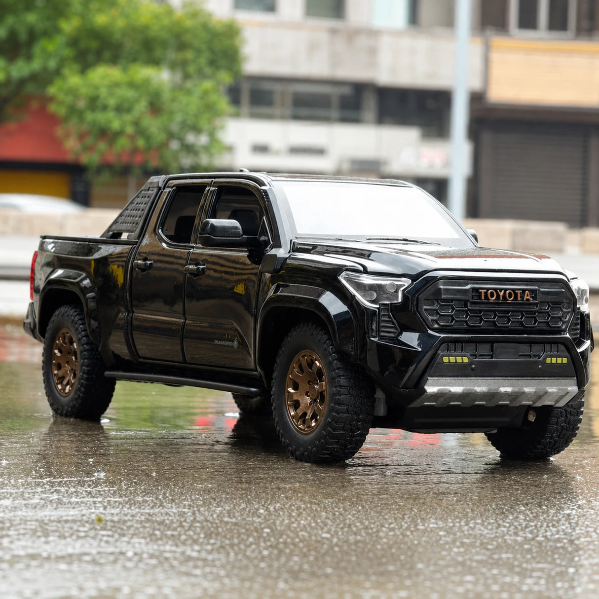 Toyota 2024 Tacoma Black 1:24 – model wyświetlaczy odlewany z odlewu