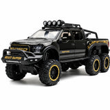 [TOY] 1:28 Ford 2020 F-150 Raptor 6x6 Off-Road Glossy Black Model Car Die-Cast