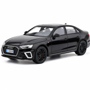 Audi 2025 A4L svart 1:32 – modellbil i gjuten metall för display
