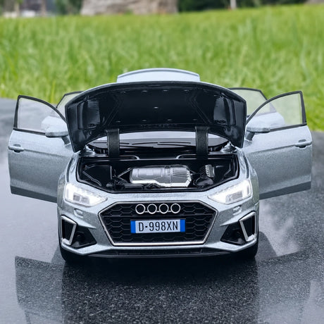 Audi 2025 A4L cinzento 1:32 – modelo de exposição em metal fundido