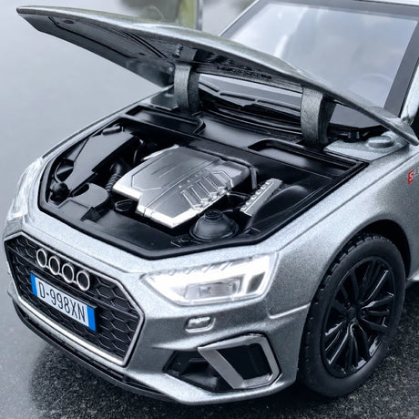 Audi 2025 A4L cinzento 1:32 – modelo de exposição em metal fundido