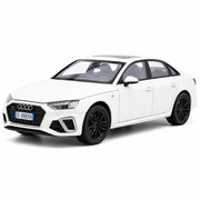 Audi 2025 A4L vit 1:32 – modellbil i gjuten metall för display