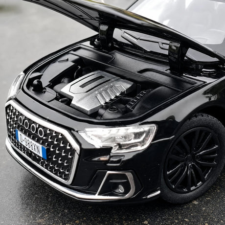 Audi 2022 A8L preto 1:32 – modelo de exposição em metal fundido