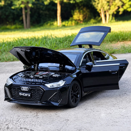 Audi 2024 RS7 preto 1:32 – modelo de exposição em metal fundido