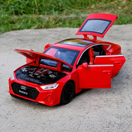 Audi 2024 RS7 vermelho 1:32 – modelo de exposição em metal fundido