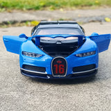[TOY] 1:32 Bugatti 2016 Chiron blå modellbil Die-Cast