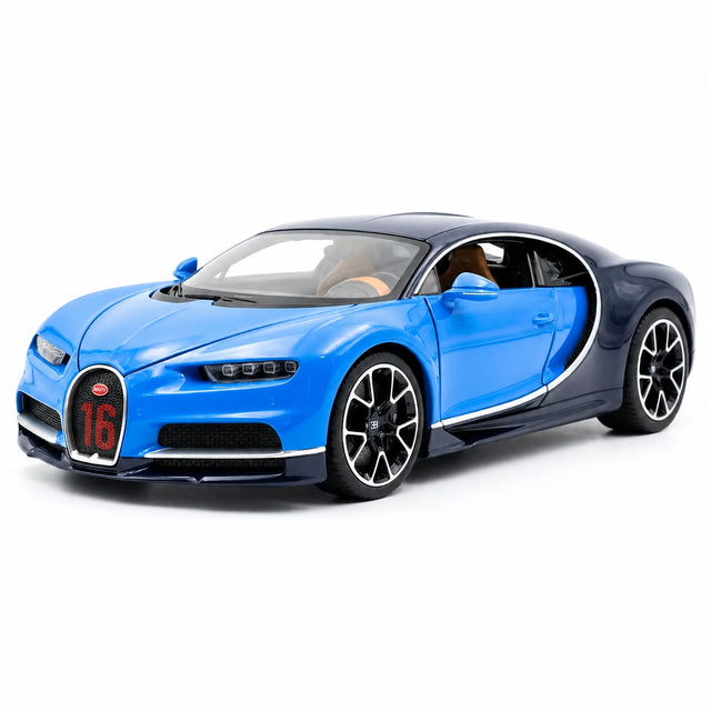 [TOY] 1:32 Bugatti 2016 Chiron blå modellbil Die-Cast