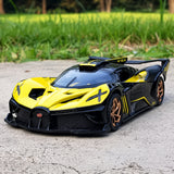 [TOY] 1:32 Bugatti 2021 Bolide gul modellbil Die-Cast