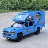 [TOY] 1:32 Chevrolet 2021 Silverado RV Blue Model Car Die-Cast