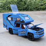 [TOY] 1:32 Chevrolet 2021 Silverado RV Blue Model Car Die-Cast