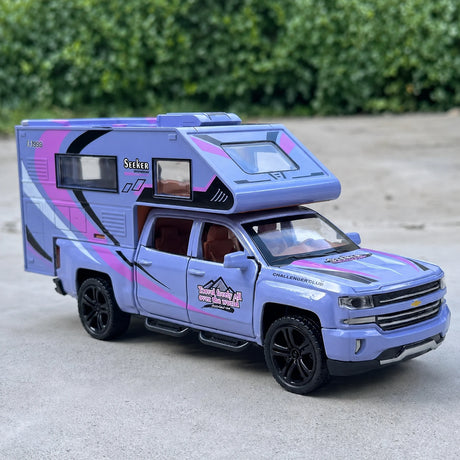 [TOY] 1:32 Chevrolet 2021 silverado RV lila modellbil Die-Cast