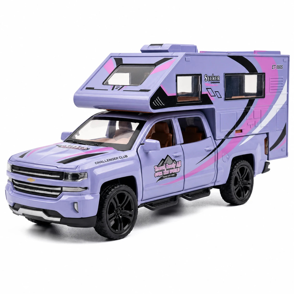 [TOY] 1:32 Chevrolet 2021 silverado RV lila modellbil Die-Cast