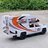 [TOY] 1:32 Chevrolet 2021 silverado RV vit modellbil Die-Cast