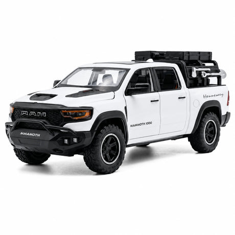 [TOY] 1:32 Dodge Hennessey 2021 Mammoth 1000 TRX vit modellbil Die-Cast