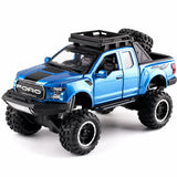 [TOY] 1:32 Ford 2020 F-150 Raptor Off-Road blå modellbil Die-Cast