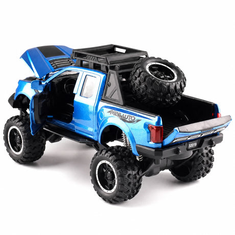 [TOY] 1:32 Ford 2020 F-150 Raptor Off-Road blå modellbil Die-Cast