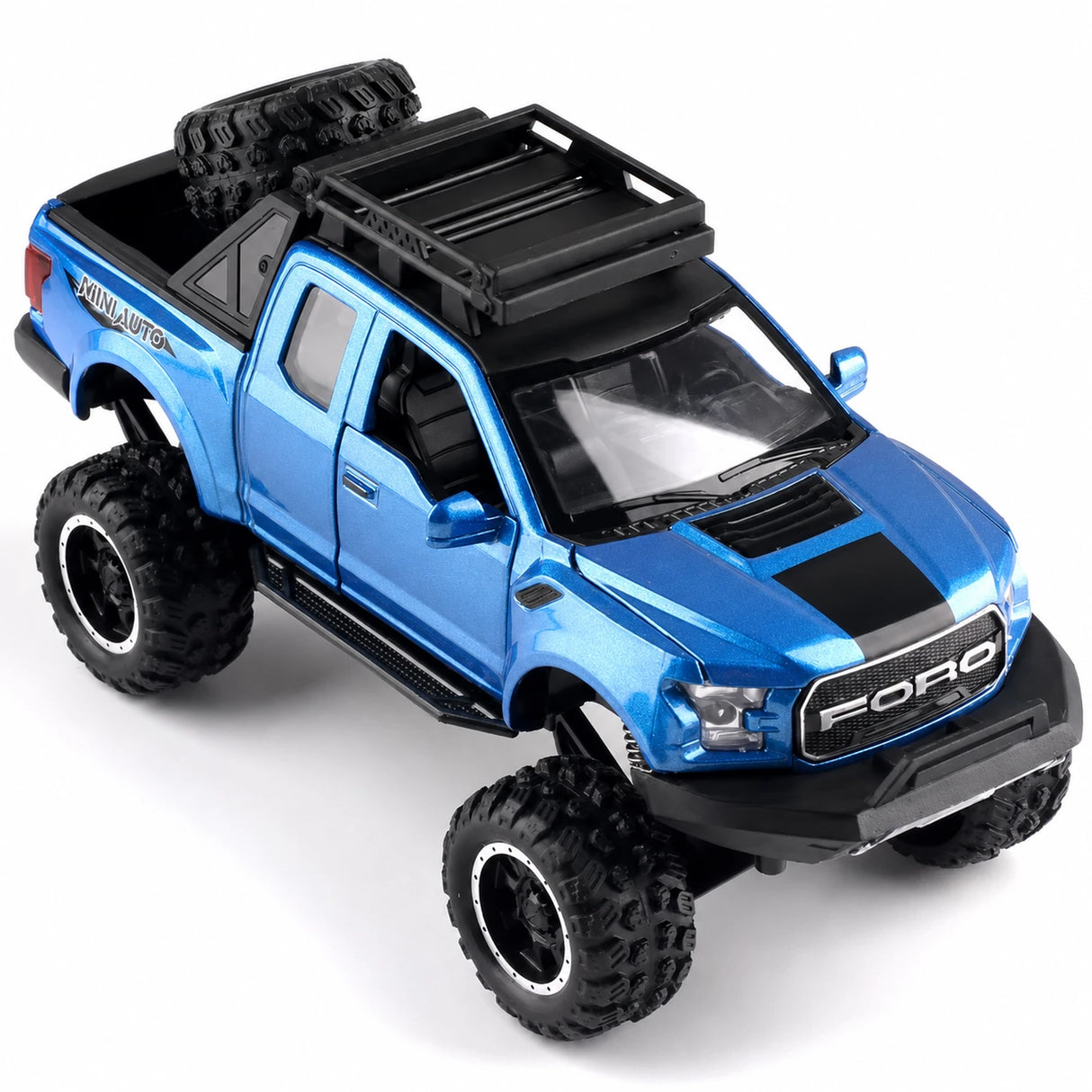 [TOY] 1:32 Ford 2020 F-150 Raptor Off-Road blå modellbil Die-Cast