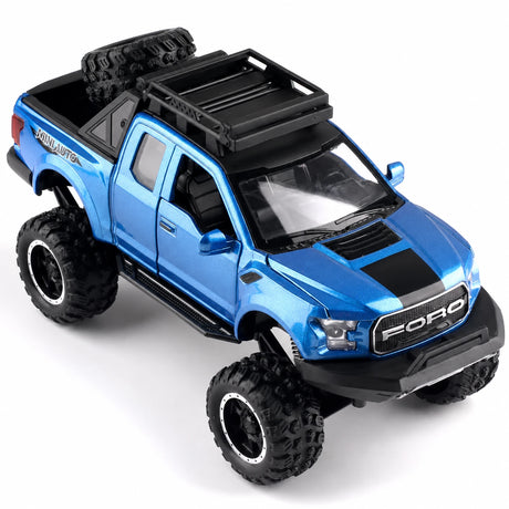 [TOY] 1:32 Ford 2020 F-150 Raptor Off-Road blå modellbil Die-Cast