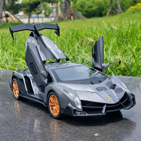 [TOY] 1:32 Lamborghini 2013 Veneno grå modellbil Die-Cast