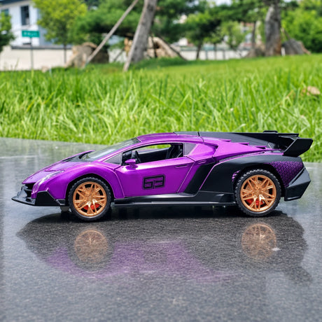 [TOY] 1:32 Lamborghini 2013 Veneno lila modellbil Die-Cast