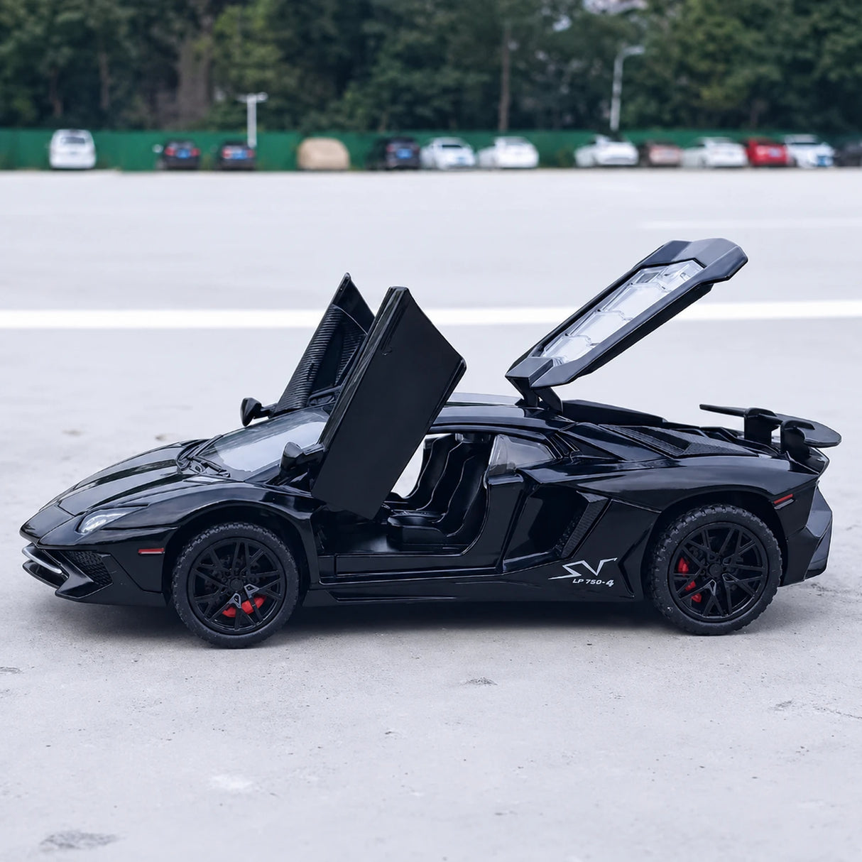 [TOY] 1:32 Lamborghini 2016 Aventador LP750-4 SV SuperVeloce svart modellbil Die-Cast