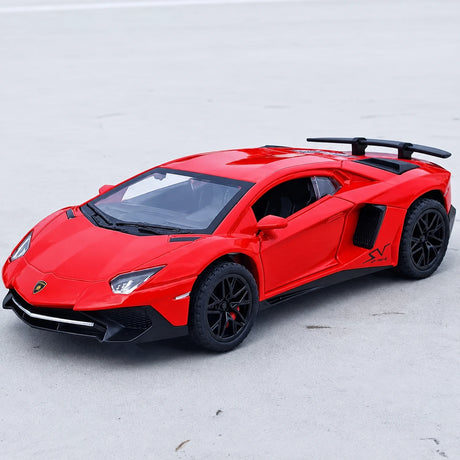 [TOY] 1:32 Lamborghini 2016 Aventador LP750-4 SV SuperVeloce röd modellbil Die-Cast