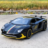 [TOY] 1:32 Lamborghini 2022 Aventador LP780-4 SVJ Black Model Car Die-Cast