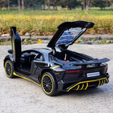 [TOY] 1:32 Lamborghini 2022 Aventador LP780-4 SVJ Black Model Car Die-Cast