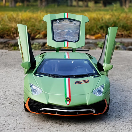 [TOY] 1:32 Lamborghini 2022 Aventador LP780-4 SVJ grön modellbil Die-Cast