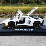 [TOY] 1:32 Lamborghini 2022 Aventador LP780-4 SVJ vit modellbil Die-Cast