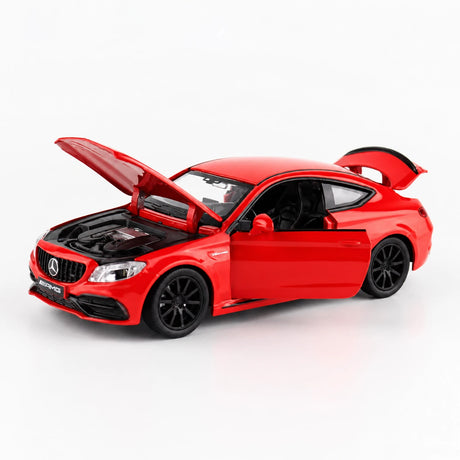 [TOY] 1:32 Mercedes-AMG 2023 C63S Coupe röd modellbil Die-Cast