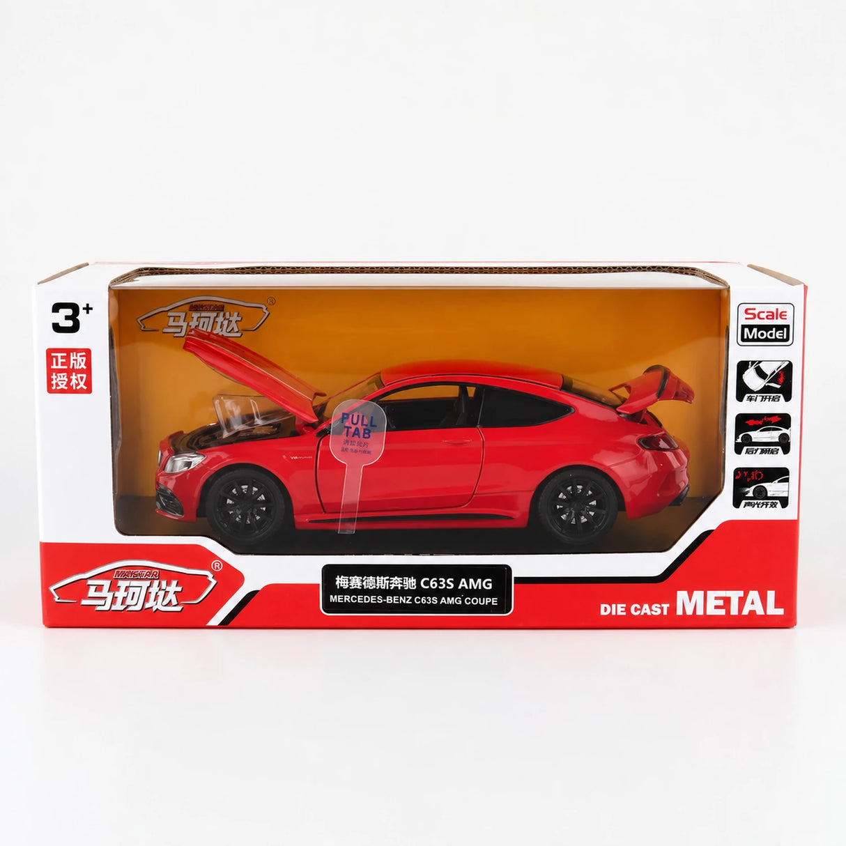 Mercedes-AMG 2023 C63S Coupe Red 1:32 – Diecast Display Model Die-Cast