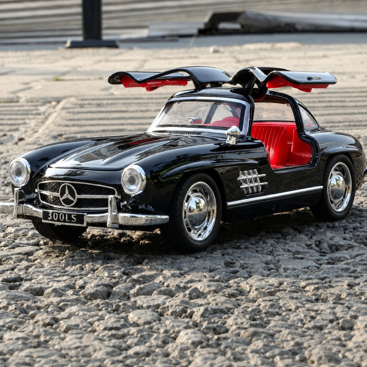 [TOY] 1:32 Mercedes-Benz 1954 300SL svart modellbil Die-Cast