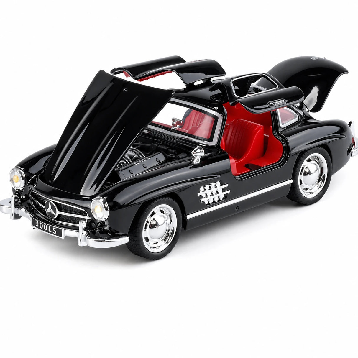 [TOY] 1:32 Mercedes-Benz 1954 300SL svart modellbil Die-Cast