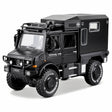 [TOY] 1:32 Mercedes-Unimog 2013 Nomadism U4000 RV Black Model Car Die-Cast