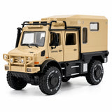 [TOY] 1:32 Mercedes-Unimog 2013 Nomadism U4000 RV gul modellbil Die-Cast
