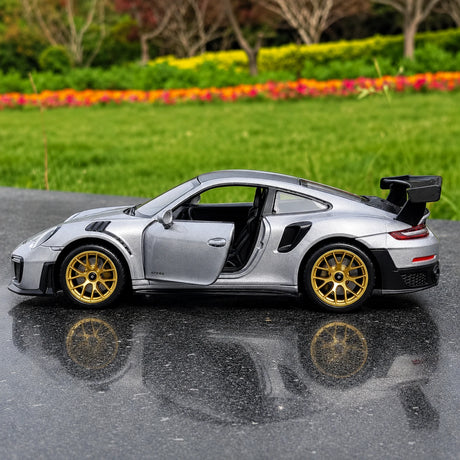 [TOY] 1:32 Porsche 2018 911 GT2 RS silver modellbil Die-Cast