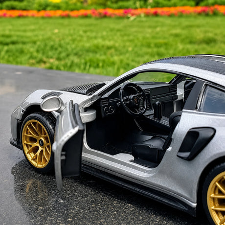 [TOY] 1:32 Porsche 2018 911 GT2 RS silver modellbil Die-Cast