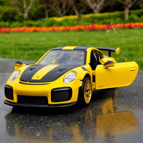 [TOY] 1:32 Porsche 2018 911 GT2 RS gul modellbil Die-Cast