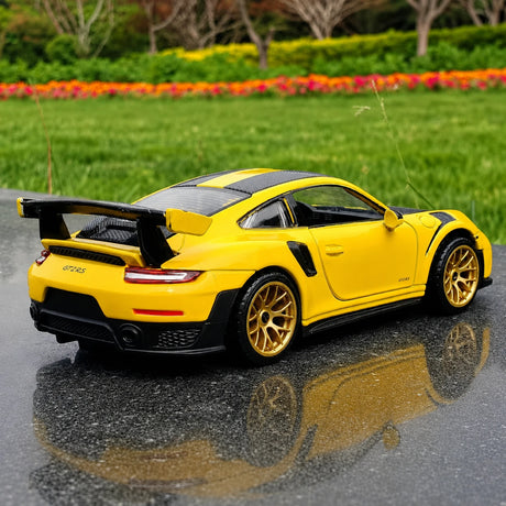 [TOY] 1:32 Porsche 2018 911 GT2 RS gul modellbil Die-Cast