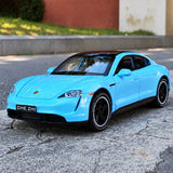 [TOY] 1:32 Porsche 2019 Taycan blå modellbil Die-Cast